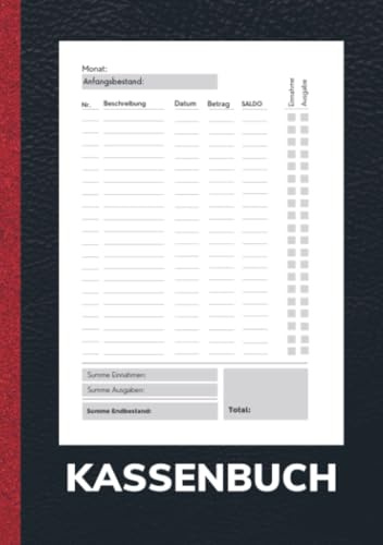 Kassenbuch A5 Schwarz- Einfaches Einnahmen und Ausgaben Buch für Gastronomie, Privathaushalt und Kleingewerbe.: Über 2000 Einträge ohne Mwst. Auch als Haushaltsbuch geeignet.