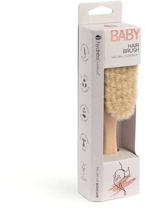 Hydréa London Natural Baby Brush – Soft Goat Hair Bristles for Gentle Scalp Care and Sensory Development
