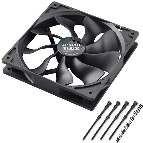 Akasa 140mm APACHE Black | Silent Case Fan | HDB Long Lifespan Bearing | PWM Auto Speed Control | IP-54 Dust & Water Proof | For PCs, Heatsink, CPU cooling and Ventilation | AK-FN062