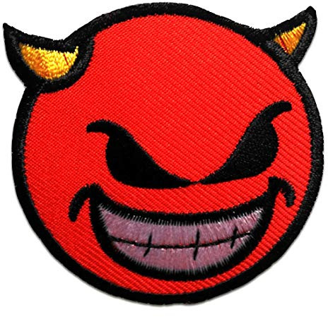 Catch the Patch Teufel devil - (Größe: 6,5 x 6,3 cm) Aufnäher, Bügelbilder, Aufbügler, Applikationen, Patches, Sticker zum Aufbügeln oder Aufnähen – für Kleidung, Taschen, Jacken