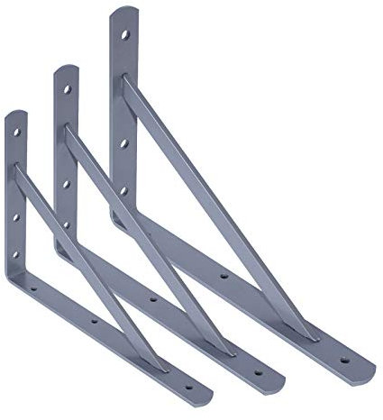 PRIOstahl® REGALTRÄGER METALL | SCHWERLASTTRÄGER | REGALHALTER | 270 x 395 mm | Regalbodenträger Schwerlastkonsole Wandkonsole Regalwinkel Schwerlastwinkel (2 Stück, silber)