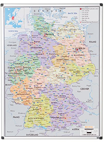 Bi-Office MAP0101102 Deutschlandkarte, laminiert oder magnetisch