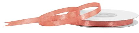 Satinband 6mm x 25m Rolle - FARBAUSWAHL in 3/6/12/18/25/38/50/75/100mm - farbecht & waschbar - Schleifenband für Hochzeit - Geschenkband zum Verpacken Dekorieren Basteln - Rosegold 755