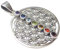 Silberschmuck - BG Chakra Anhänger, Kettenanhänger Motiv Blume des Lebens mit Chakra Steinen, Sterlingsilber, 3.0 cm Schutzsymbol