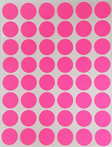 Etiketten Neon Pink 17mm Klebepunkte - 1,7cm Aufkleber 720 Stück von Royal Green