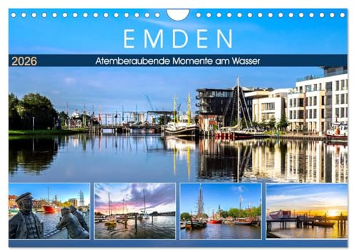 EMDEN Atemberaubende Momente am Wasser (Wandkalender 2026 DIN A4 quer), CALVENDO Monatskalender: Die Seehafenstadt in einzigartigem Licht (CALVENDO Orte)