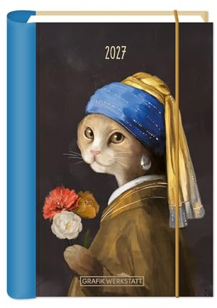 Terminplaner 2027 Tierisch kunstvoll: Terminplaner Hardcover
