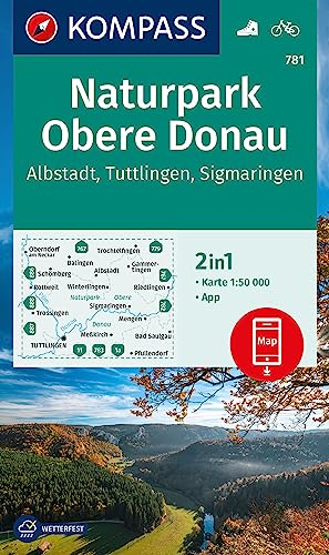 KOMPASS Wanderkarte 781 Naturpark Obere Donau - Albstadt - Tuttlingen - Sigmaringen 1:50.000: mit Aktiv Guide und Radrouten