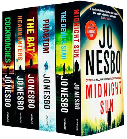 Jo Nesbo 6 Books Collection Set (The Bat, Headhunters, Cockroaches, The Devil's Star, Macbeth, Phantom, Midnight Sun, Blood On Snow)