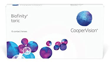 Biofinity Toric von CooperVision torische Monatslinsen weich, 6 Stück / BC 8.7 mm / DIA 14.5 mm / CYL -1.25 / ACHSE 180 / -8.5 Dioptrien