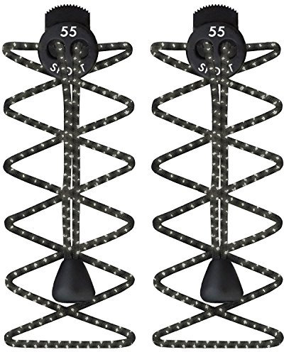 55 Sport Elastic Lock Shoelaces For Running & Triathlon (Reflective Black)