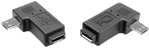 CY, 2 adattatori con angolo di 90gradi, uno a destra e uno sinistra, per micro USB 5pin, da maschio a femmina