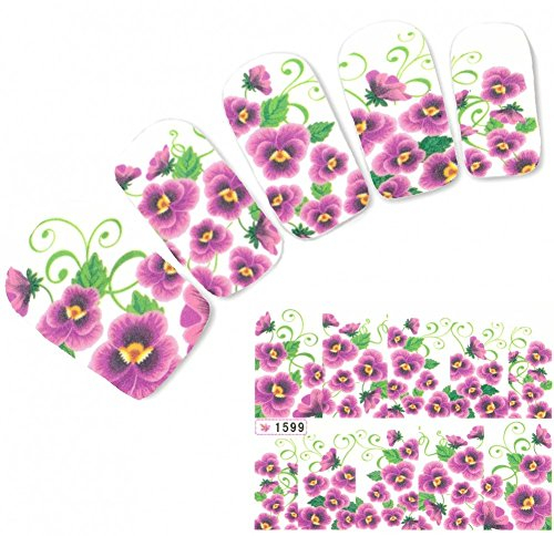 JUSTFOX - Nagel Sticker Nail Art Orchidee Blumen Flower Nägel Fuß Aufkleber Water Decal