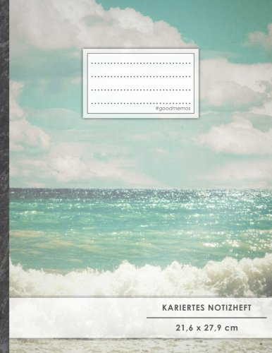 Kariertes Notizbuch • A4-Format, 100+ Seiten, Soft Cover, Register, Mit Rand, „Mittelmeer Reise“ • Original #GoodMemos Quad Ruled Notebook • Perfekt als Matheheft, Skizzenbuch, Notizheft, Tagebuch