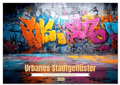 Urbanes Stadtgeflüster (Wandkalender 2026 DIN A2 quer), CALVENDO Monatskalender: Ein KI-kreierter Kalender mit 12 visionären Graffiti-Motiven zwischen Kunst, Protest und Poesie (CALVENDO Kunst)