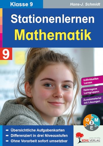 Stationenlernen Mathe Klasse 9 Sekundarstufe Differenzierung 3 Niveaustufen | Lineare Funktionen Pythagoras Potenzen Wurzeln Gleichungssysteme Prismen ... selbstständigen Arbeiten in der Freiarbeit