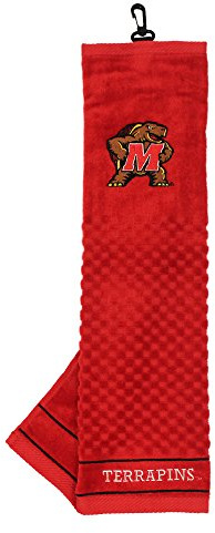 TEAM GOLF NCAA Maryland Terrapins Embroidered Golf Towel Embroidered Golf Towel, Checkered Scrubber Design, Embroidered Logo