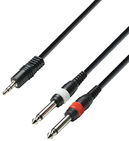 Adam Hall Cables 3 STAR YWPP 0600 Y-Kabel 2 x Klinke TS auf Miniklinke TRS | 6 m