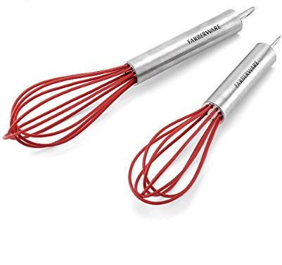 Farberware Mini frusta professionale in silicone (rosso, set di 2)