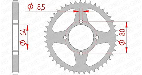 Stahl-Kettenrad AFAM 428-43Z (Silber)