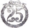 Jubiläumszahl 25, Ø 13 cm, Silber, Jubiläumskranz