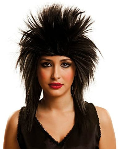 Funidelia Braunhaarige Rocker Perücke für Damen
