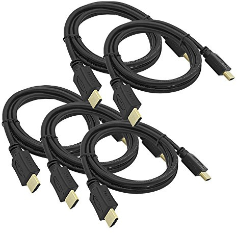 ARLI 5x 1,5m HDMI Kabel vergoldet – High Speed mit Ethernet | UHD 4K 2160p 3D ARC HDR CEC HDCP für TV Monitor Blu-ray PC OLED LED Spiel Consolen