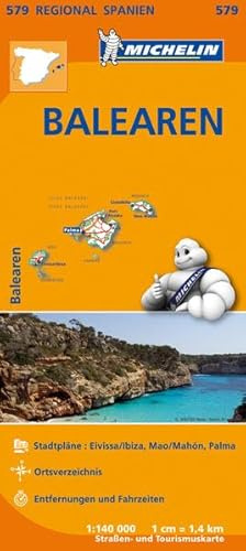 Michelin Balearen (Mallorca, Ibiza, Menorca): Straßen- und Tourismuskarte 1:140.000 (MICHELIN Regionalkarten)