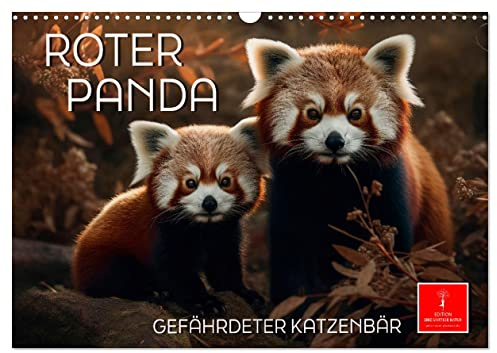Roter Panda - gefährdeter Katzenbär (Wandkalender 2026 DIN A3 quer), CALVENDO Monatskalender: Eindrucksvolle Bilder eines wunderschönen Tieres. (CALVENDO Tiere)