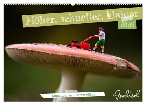 Höher, schneller, kleiner - Miniaturen in unserem Alltag (Wandkalender 2026 DIN A2 quer), CALVENDO Monatskalender: Kleine Figuren, die sonst nur in ... lädt zum Schmunzeln ein. (CALVENDO Spass)