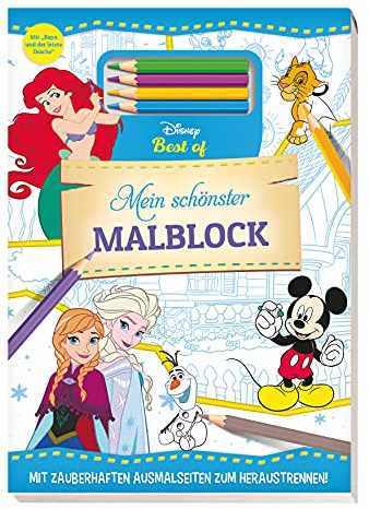 Disney Best of: Mein schönster Malblock: Block mit 4 Farbstiften