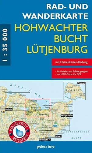Rad- und Wanderkarte Hohwachter Bucht, Lütjenburg: Maßstab 1:35.000. Wasser- und reißfest