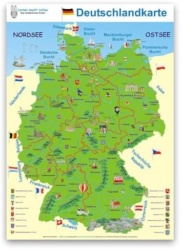 Deutschlandkarte: Lernposter DINA3