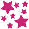 kleb-Drauf | 8 Sterne | Pink - glänzend | Wandtattoo Wandaufkleber Wandsticker Aufkleber Sticker | Wohnzimmer Schlafzimmer Kinderzimmer Küche Bad | Deko Wände Glas Fenster Tür Fliese