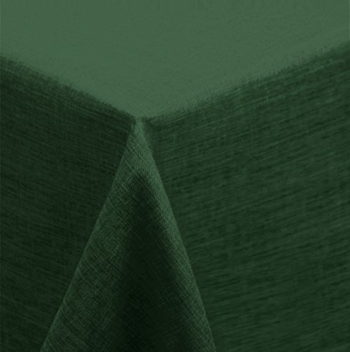 Unbekannt Tischdecke eckig 130x300 cm beschichtet Struktur Leinen-Optik Wasser- Schmutz- abweisend Lotuseffekt #1189 (dunkelgrün)