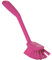 Vikan - Hygiène - Brosse à Vaisselle - avec Bord de raclage - Fibres Moyennes - Rose