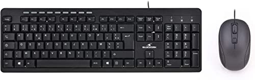 Bluestork - Pack Teclado y Ratón con Cable - QWERTY Layout Español Incluye Ñ, teclado y raton usb 9 atajos multimedia,Compacto y Ultrafino, Conexión USB, teclado ordenador silenciosas- Windows - 2023