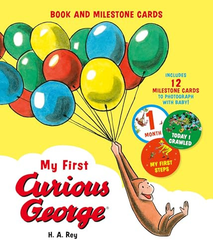 My First Curious George (Book and Milestone Cards): A Charming Board Book Featuring Curious George and Milestone Cards for Every Baby's First Year