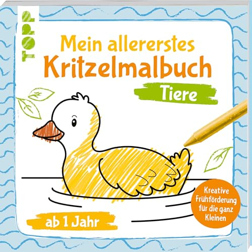Mein allererstes Kritzelmalbuch Tiere: Kreative Frühförderung für die ganz Kleinen. Mit bunten Rahmen auf jeder Seite