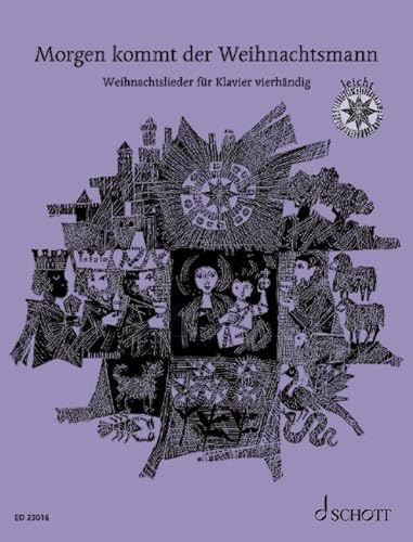 Morgen kommt der Weihnachtsmann: 33 beliebte Weihnachtslieder für Klavier vierhändig. Klavier 4-händig.