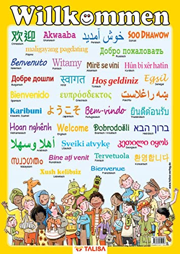 Multilinguales LernPOSTER Willkommen: (in 35 Sprachen)