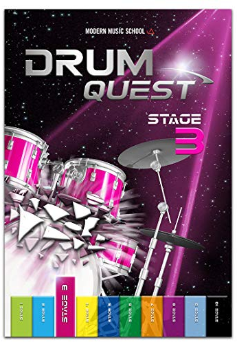 Drum Quest Stage 3: Die Schlagzeugschule für Anfänger. Schlagzeug lernen leicht und effektiv. Schlagzeug Buch Songbuch mit Bonus-Material (DEU)
