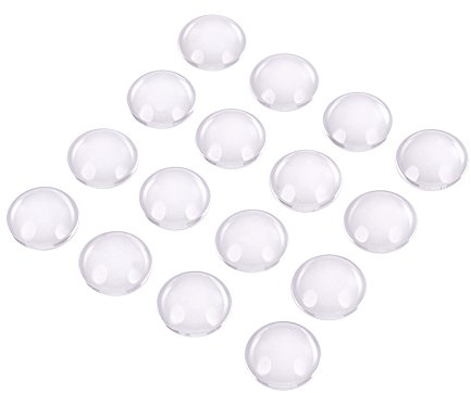 PH PandaHall 20pcs 14mm Half Round Flat Back Clear Glass Dome Cabochons for Photo Pendant Craft Jewellery Making
