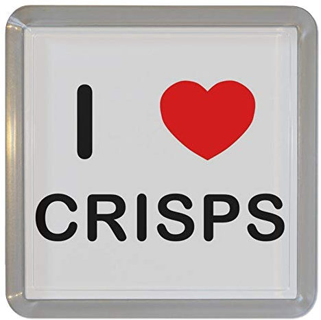I Love Heart Crisps - Plastic Tea Coaster/Beer Mat