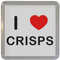 I Love Heart Crisps - Plastic Tea Coaster/Beer Mat
