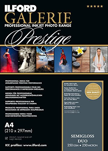 ILFORD GALERIE Semigloss Duo 250gsm A4-210mm x 297mm 100 Blatt