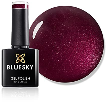 Bluesky Gel Nail Polish, Masquerade 80515, Cherry, Dark, Glitter, Red, Long Lasting, Chip Resistant, 10 ml (Requires Drying Under UV LED Lamp)