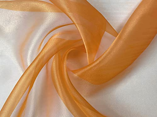 Organza Stoff Meterware am Stück - 150 cm Breite - (Orange)