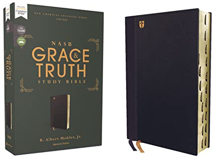 NASB, The Grace and Truth Study Bible (Trustworthy and Practical Insights), Leathersoft, Navy, Red Letter, 1995 Text, Thumb Indexed, Comfort Print