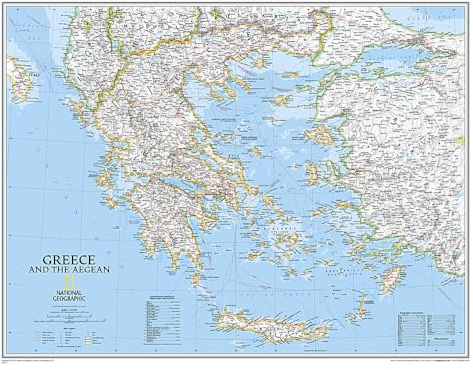 National Geographic Map Greece and the Aegean, Planokarte: Political Map (National Geographic Reference Map)